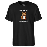 Herren T-Shirt Erst Kaffee dann Arbeit Eichhörnchen