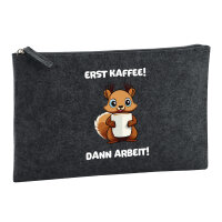 Kulturbeutel Erst Kaffee dann Arbeit Eichhörnchen 1...
