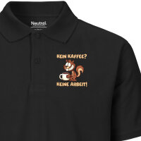 Herren Polo Shirt Kein Kaffee keine Arbeit Eichhörnchen