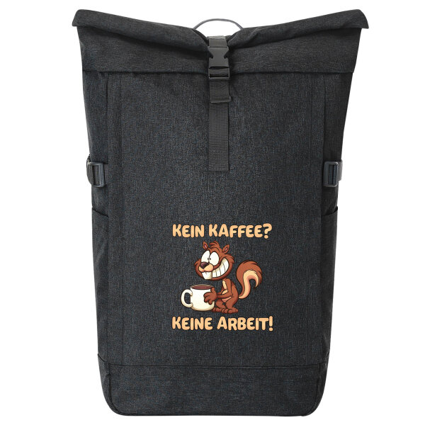 Kurierrucksack Kein Kaffee keine Arbeit Eichhörnchen 30-44 Liter Black Melange