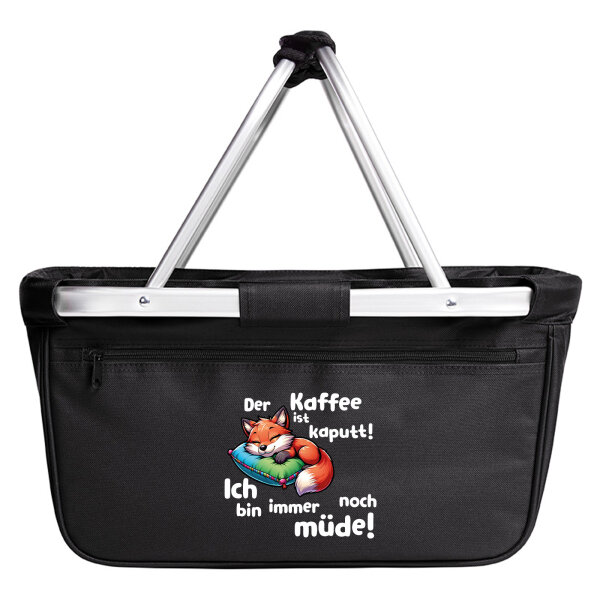 Einkaufskorb faltbar Kaffee kaputt immer noch Müde süßer Fuchs 20 Liter Black