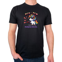 Herren T-Shirt Pew Pew cooles Einhorn