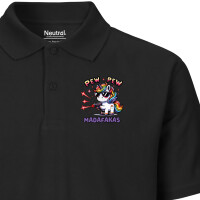 Herren Polo Shirt Pew Pew cooles Einhorn
