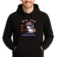Unisex Hoodie Pew Pew cooles Einhorn