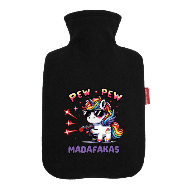 Wärmflasche Pew Pew cooles Einhorn
