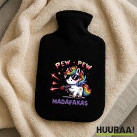 Wärmflasche Pew Pew cooles Einhorn