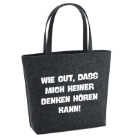 Filz Shopper Gut das mich keiner denken hört 22 Liter