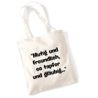 Jutebeutel Mutig freundlich tapfer und gl&auml;ubig...