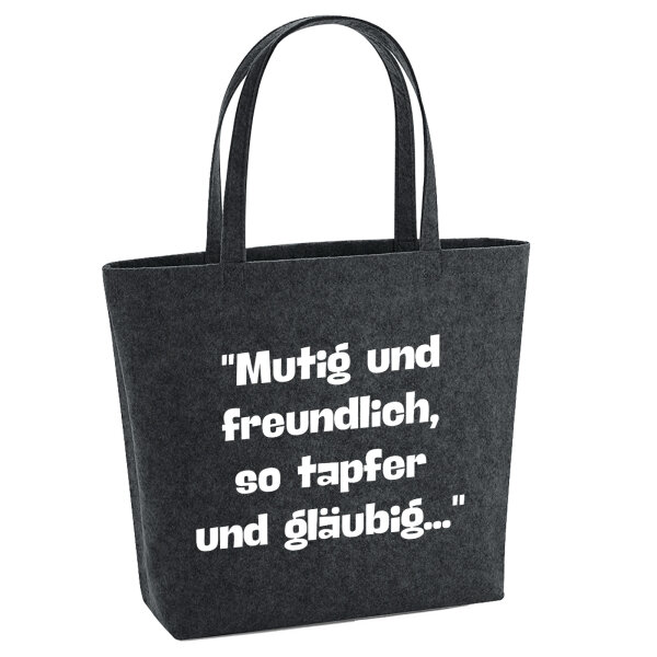 Filz Shopper Mutig freundlich tapfer und gläubig 22 Liter