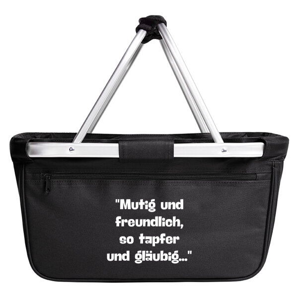Einkaufskorb faltbar Mutig freundlich tapfer und gläubig 20 Liter Black