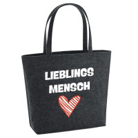 Filz Shopper Lieblingsmensch Herz 22 Liter
