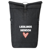 Kurierrucksack Lieblingsmensch Herz 30-44 Liter Black Melange