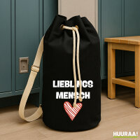 Seesack Lieblingsmensch Herz 20 Liter Black
