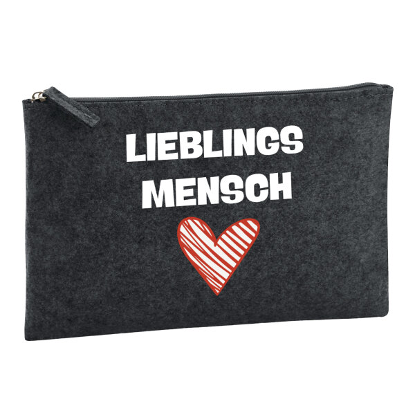 Kulturbeutel Lieblingsmensch Herz 1 Liter Charcoal