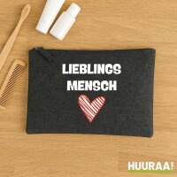 Kulturbeutel Lieblingsmensch Herz 1 Liter Charcoal