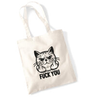 Jutebeutel F*ck you grimmige Katze 10 Liter