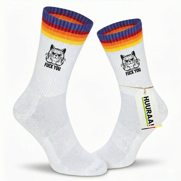 Unisex Socken F*ck you grimmige Katze Baumwolle