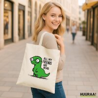 Jutebeutel All friends are dead T-Rex 10 Liter