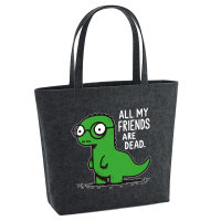 Filz Shopper All friends are dead T-Rex 22 Liter