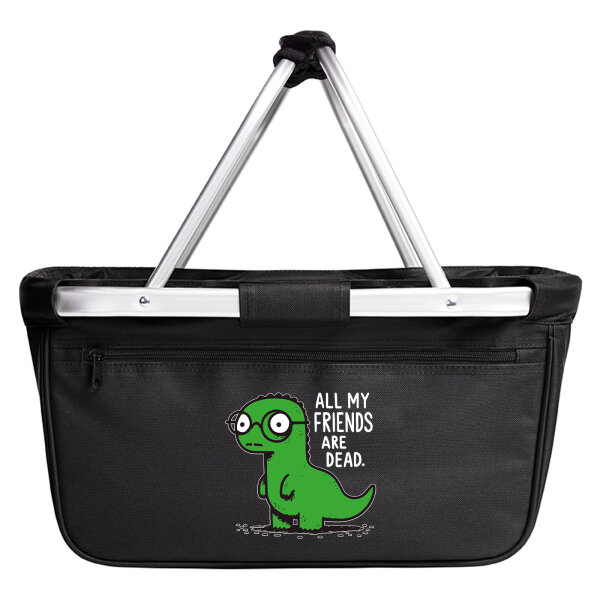 Einkaufskorb faltbar All friends are dead T-Rex 20 Liter Black