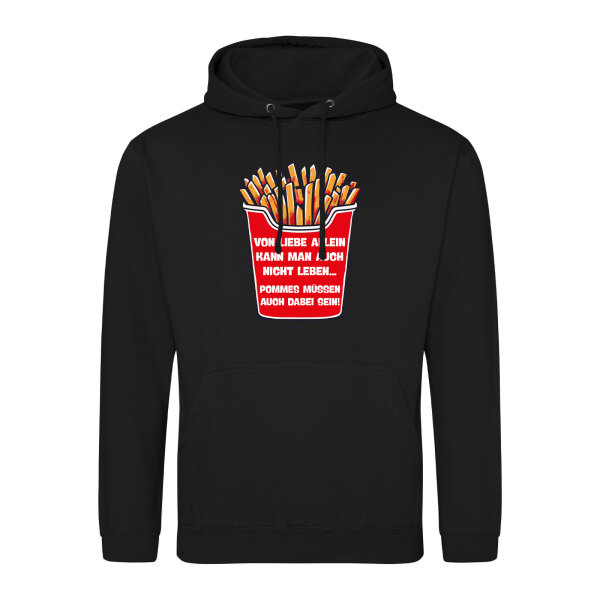 Unisex Hoodie Liebe allein nicht Pommes dabei