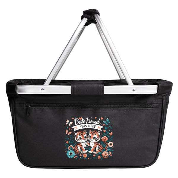 Einkaufskorb faltbar Beste Freunde Tiger 20 Liter Black