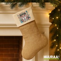 Weihnachtsstrumpf Beste Freunde Tiger Beige Jute