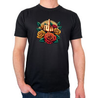 Herren T-Shirt Mittelfinger Rosen