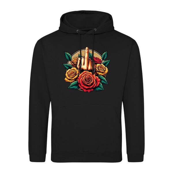 Unisex Hoodie Mittelfinger Rosen