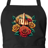 Schürze Mittelfinger Rosen mit Taschen