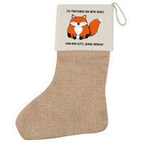 Weihnachtsstrumpf Drück mich Fuchs Beige Jute