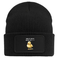 Beanie mit Patch Endlich Wochen-Ente Wochenende Black