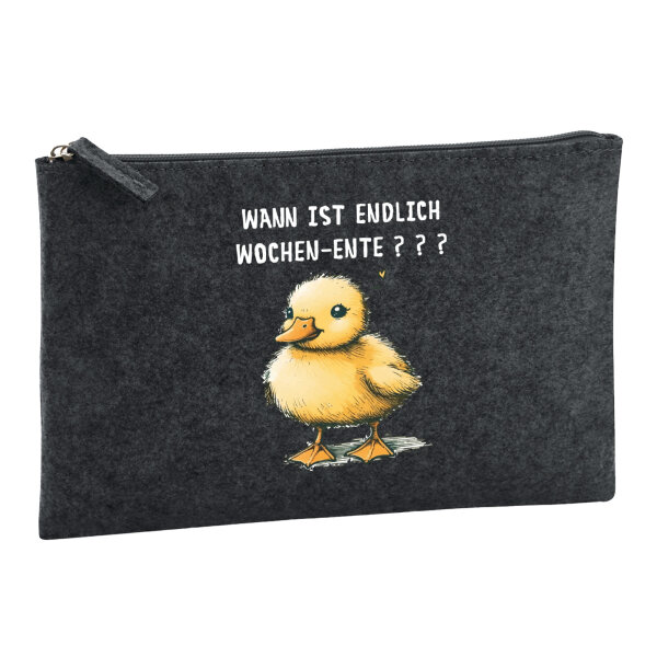 Kulturbeutel Endlich Wochen-Ente Wochenende 1 Liter Charcoal