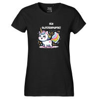 Damen T-Shirt Ich Glitzerpupse Einhorn
