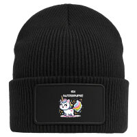 Beanie mit Patch Ich Glitzerpupse Einhorn Black