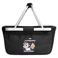 Einkaufskorb faltbar Ich Glitzerpupse Einhorn 20 Liter Black