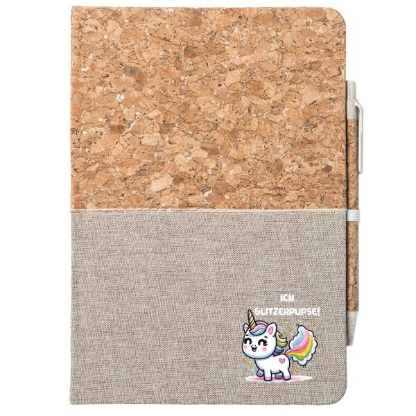 Notizbuch A5 Ich Glitzerpupse Einhorn 80 Blatt inkl. Kugelschreiber