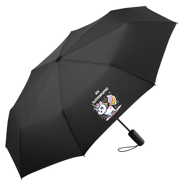 Regenschirm Ich Glitzerpupse Einhorn 98cm Schwarz