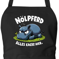 Schürze Nölpferd, alles kacke Nilpferd mit Taschen