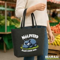 Filz Shopper Nölpferd, alles kacke Nilpferd 22 Liter