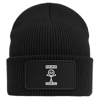Beanie mit Patch F*ck dick so viel Strichmännchen Black