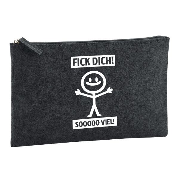 Kulturbeutel F*ck dick so viel Strichmännchen 1 Liter Charcoal