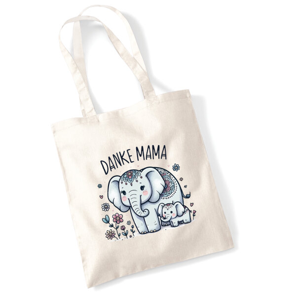 Jutebeutel Danke Mama Elefanten 10 Liter