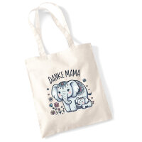 Jutebeutel Danke Mama Elefanten 10 Liter