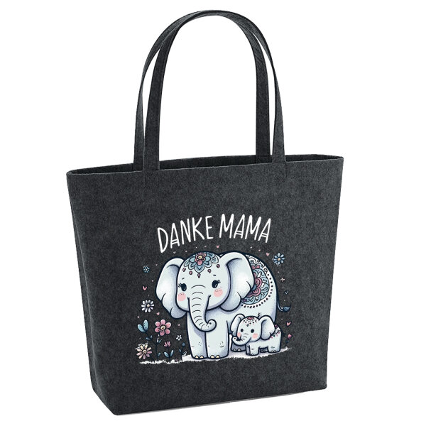 Filz Shopper Danke Mama Elefanten 22 Liter