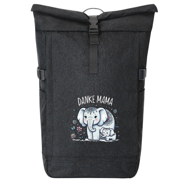 Kurierrucksack Danke Mama Elefanten 30-44 Liter Black Melange