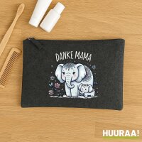 Kulturbeutel Danke Mama Elefanten 1 Liter Charcoal