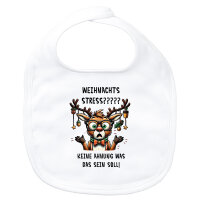 Baby Lätzchen Weihnachtsstress Rentier Klettverschluss