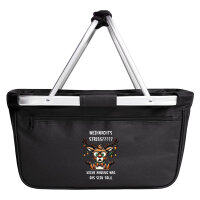 Einkaufskorb faltbar Weihnachtsstress Rentier 20 Liter Black