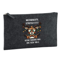 Kulturbeutel Weihnachtsstress Rentier 1 Liter Charcoal